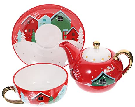 Ciieeo Teiera in Ceramica Tema Natalizio Di Tazze Da Tè Natalizie Tazze Per Casa Regalo Di Natale Creativo Adatto Per Acqua e Tè