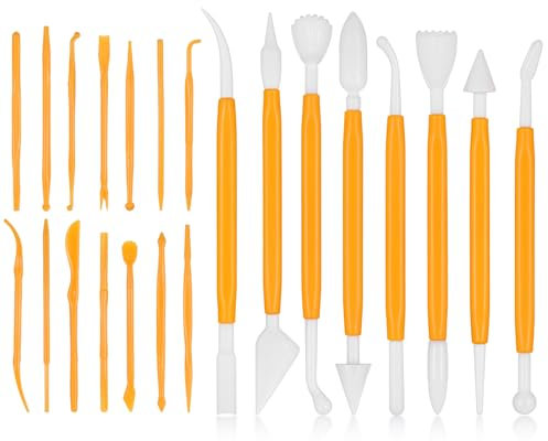 22 Stück Kuchenmodellierwerkzeuge,Ton Töpfer Werkzeug Set,Fondant Modellierwerkzeug,Doppelseitige Modelierwerkzeugset,Polymer Clay Werkzeug,für Kuchenmodellier Tonschnitz Schnitzen DIY Kunsthandwerk