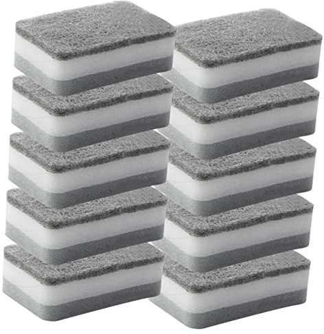 GARVALON 10 Esponjas para Lavar Platos de Cocina Esponjas Reutilizables para Limpieza del Hogar Función de Eliminación de Óxido y Limpieza de Utensilios