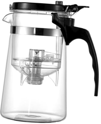 SHOWERORO 500ml Heat Resistant Glass Tea Pot Removable Strainer for Office Home and Tea House for Hot or Cold Drinks