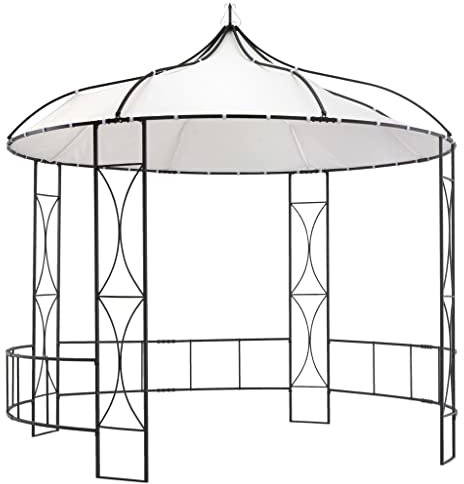 Rasen & Garten, Outdoor-Wohnen, Außenstrukturen, Vordächer & Pavillon-Pavillon, 300 x 290 cm, weiß, rund