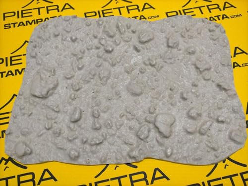 Molde para yeso estampado en goma de poliuretano imitación piedra, Modelo Rock Mat 5 de 36 x 27 cm aprox., para moldes de suelo y moldes para piedra