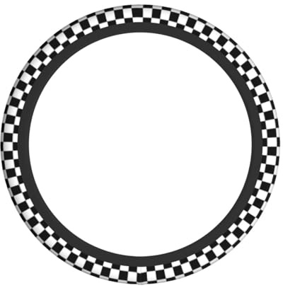 Lenkradbezug, rutschfest, 45,7 cm (18 Zoll), Schwarz und Weiß kariert, gestreift