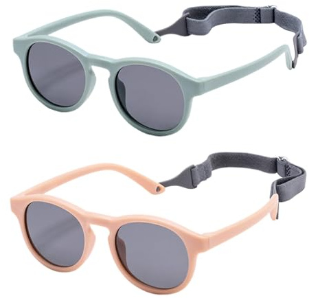 HDGSAFD 2 Piezas De Gafas De Silicona Para Niños, Gafas De Sol Infantiles, Gafas De Sol De Cordero, Equipo De Viaje Al Aire Libre, Equipos De Protección Solar.