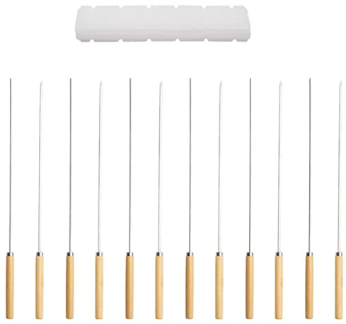 VANZACK Brochettes Bbq Acier Inoxydable Brochettes Rondes Brochettes Plates Outil De Montage Pour Cuisson Parfaite Viande Au Barbecue