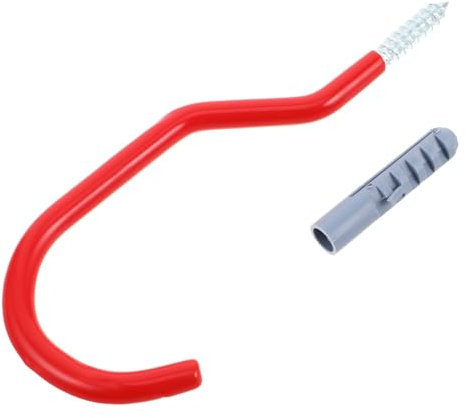 Gancho de Almacenamiento para Bicicleta, Tornillos Resistentes, Rojo
