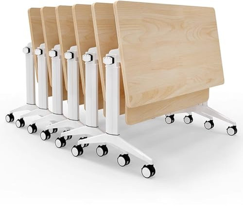 Rechteckiger Konferenztisch, Besprechungstisch aus Holz mit Ablagefläche und Metallbeinen, Büro Trainingstisch für Konferenzraum, Seminarraum, Studio, Business