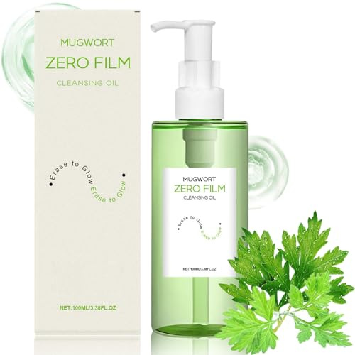 Mugwort Zero Film Cleansing Oil, Daily Makeup Blackhead Removal No pore clogging Korean skincare double cleansing foam For Sensitive Skin 100ml (1)