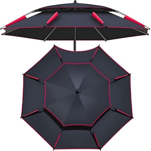 Angelschirm mit 360° Verstellbarer Feder, Sonnenschirm UPF 50+, Strandschirm mit Edelstahlstange und Tasche(240cm/7.9ft)