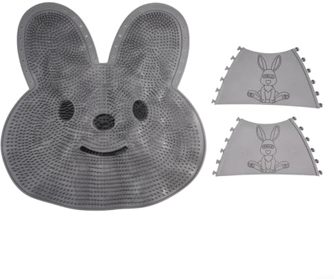 Gdfnmogo Tapis de bain antidérapant en silicone avec brosse de massage pour le lavage des pieds et le dos, 44 x 44 cm, tapis de douche pour salle de bain pour nettoyer et exfolier les pieds et