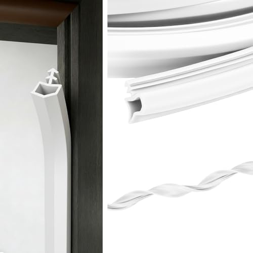 Goma Burlete para Marcos de Puertas Madera Blanco 10m Tira Sellado Puerta Entrada de Silicona Flexible Sellar y Bloquear Corrientes de Aire/Insectos/Ruido para Ranura de Marco de Puerta de 2,5~3,5mm