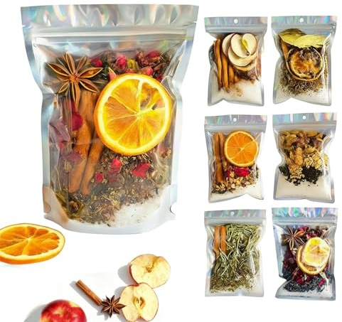 Intention Simmer Pot Blends, Natural Simmer Pot Mix with Herbs, Salt & Dried Fruit – Cozy Home Aroma & Mindful Rituals (Set-6Pcs)