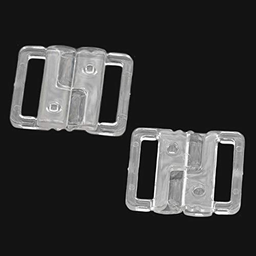 Fujiyuan 5 Pairs 20mm Plastic Bikini Clips Fixed Snap Hook Bra Strap Fastener Buckle Swimwear Clasps Clear