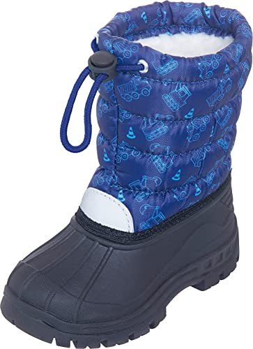 Playshoes Fodrade barnvinterstövlar, varma snöstövlar med foder unisex - barn Snöskor, Blå marin 11, 22/23 EU