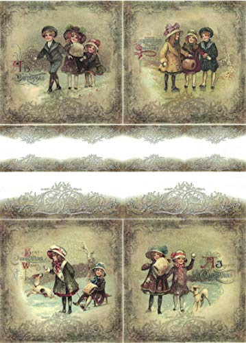 Zita`s Creative Reispapier A3 - A Peaceful Christmas 2. Motiv-Strohseide, Strohseidenpapier, Decoupage Papier