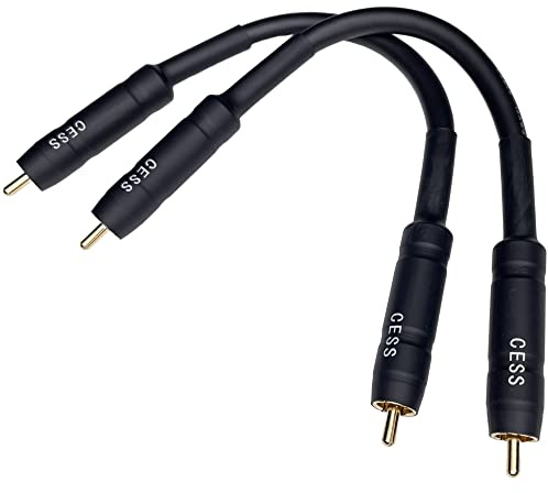CNCESS CESS-111-6i RCA Preamp Jumpers Male to Male Patch Cable, 2 Pack (6 Inches)