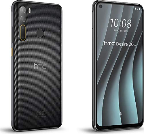 HTC Desire 20 pro Smartphone (6,5 Zoll HD+ IPS-, interner 128GB Speicher und 6GB RAM, Dual-SIM, Android 8) Onyx Black, schwarz