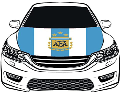 2022 World Cup Argentina National Football Team Flag Car Hood copertura 3.3X5FT 100% poliestere, bandiera del motore, tessuti elastici possono essere lavati, banner cofano auto