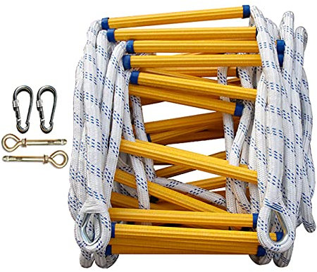 ZXCVBAS Escape Ladders,Rope Ladder,Safety Rope Ladder,Emergency Ladders,Fire Ladders,Fire Escape Ladder,Rope Ladder, Emergency Escape Ladder with Strong Rungs, Reusable,8m/26.24ft
