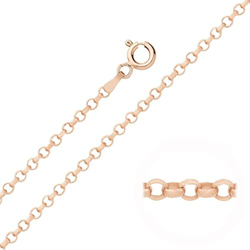 Old English Jewellers 9ct Rose Gold on Silver Belcher Chain Necklace 2.5mm - 16 18 20 22 24 26 30 (18)