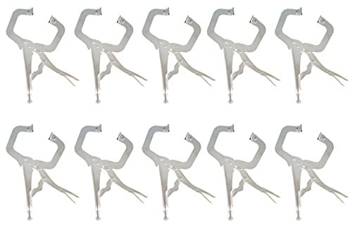 mitoharet 28 cm (11 tum) låstänger med vridbar dyna skruvkäkar för hantverkare hem verkstad svetsverktyg (10-pack)