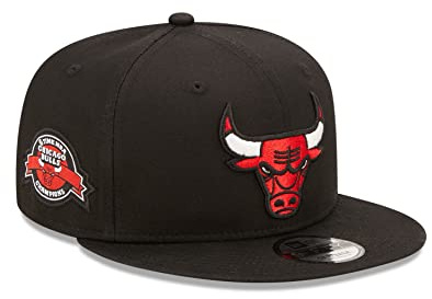 New Era Chicago Bulls NBA 6 Times NBA Champion Sideptach 9Fifty Snapback Cap Black