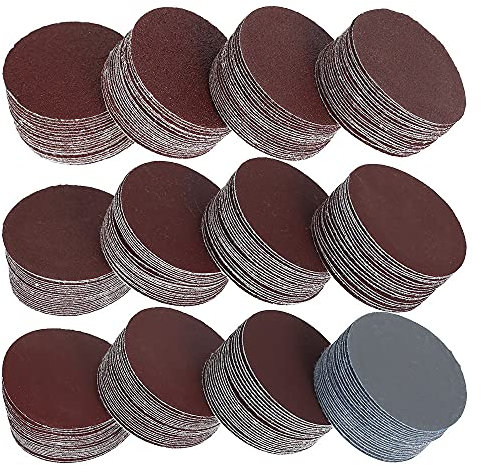 240pcs 2 pouces 50 mm disques abrasifs papier 60-3000 grain humide et sec flocage papier abrasif forme ronde tampon de meulage feuilles de polissage, 240 pcs 2 pouces, 50 mm