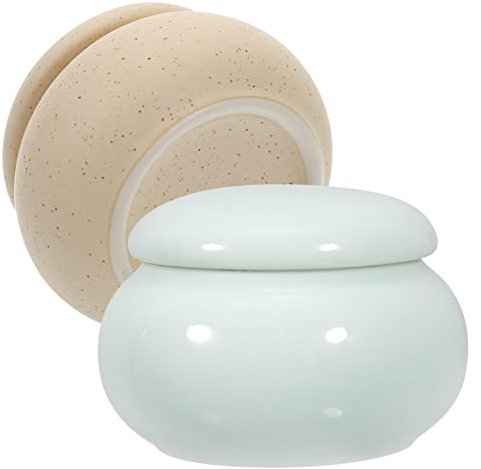 FOMIYES 2stücke Keramik Gläser Mit Deckel Für Kosmetik Aufbewahrung Kleine Balsamdose Als Nagel Tasse Oder Organizer Für Reisen Und Täglichen Gebrauch