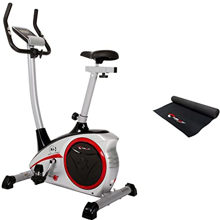 Christopeit Heimtrainer Fahrrad Ergometer AL 2 / AL 2 S bis 150kg, 24 Widerstandsstufen, 9kg Magnet-Bremssystem, leise, Soft-Touch-Computer