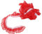 5 Yards Plissee Spitzenrand, Gerafftes Netz, 45 Mm, DIY Basteldruck, Punkte, Plisseebesatz Netz Spitzenband Nähen Pailletten Bestickt (Rot)