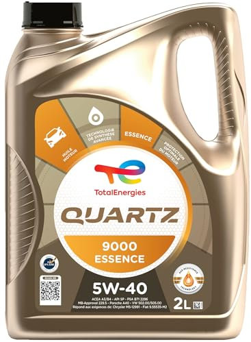 TotalEnergies Quartz 9000 essence 5W-40, Huile moteur, 2 litres