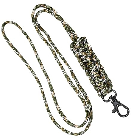 PATIKIL 20 Paracord Schlüsselband Geflochten Schlüsselband Halskette Schlüsselkette Badge Schlüsselband mit Legierung Clip für Schlüssel ID Karte Badge Halterung Camouflage Grün