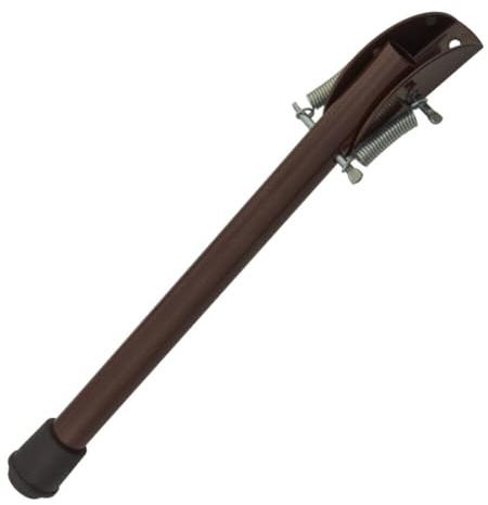 30 cm / 12 in Brown Kick Down Door Stop - Keep the Door Stay Open for Garage Gate Home Office Metal Door Stopper with Rubber Bumper