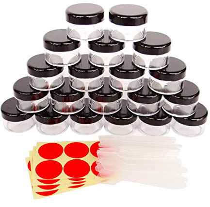 Wopanxye 20 Stück 15g Leere Proben Behälter Proben, 15ml Transparente Kosmetik Behälter mit Deckel für Make-up, Lidschatten, Nägel, Perlen, Lipgloss, Balsam, Badlotion, Gesichtscreme, Salben