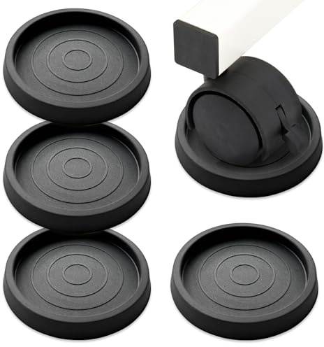 4 Stück Möbeluntersetzer 6,4cm Antirutsch Pads Möbel Stopper | Gummifüße für Möbelrollen, Rund Rutschfeste Füße Unterlage Pad für Böden, Räder, Sofas
