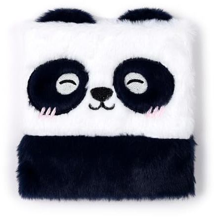 Puckator Adoramals Panda Plush Fluffies Notebook - School Teacher Student Homework Study Planner Notepad - Collage University Essentials Journals Planners - Jotter Uni Gifts Stationery Supplies