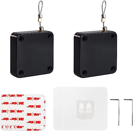 WYRGQIQN 2 Pezzi Chiudiporta, Chiudiporta Automatico Senza Punzonatura, per la Maggior Parte Delle Porte, Porte in Legno e Metallo, Porte Residenziali (nero, 1000G)