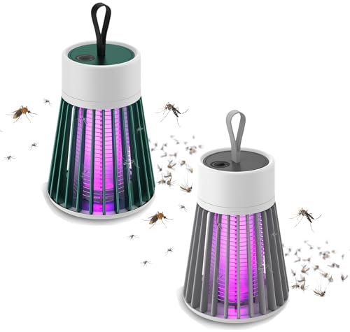 2024 New Mozzguard Mosquito Zapper, Mozz Guard Mosquito Zapper con lampada UV, lampada ricaricabile USB con batteria da 2000 mAh, lampada per zanzara per campeggio, giardini interni (2 pezzi)