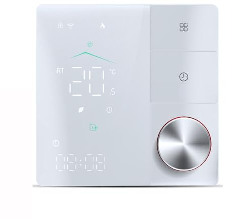 Irishom Intelligentes Thermostat für elektrische Heizung, WLAN-Thermostat mit AI Lern-App, digitaler LED-Touchscreen und verstellbarer Taste, energiesparend, Balnc