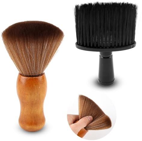 2 Stück Friseurbürste Set, Braun Friseur Bürste, Schwarz Friseur Pinsel | Nackenpinsel, Haarpinsel Barbierbürst, Soft Friseur Haarpinsel, Barber-Zubehör, für Haarreinigung