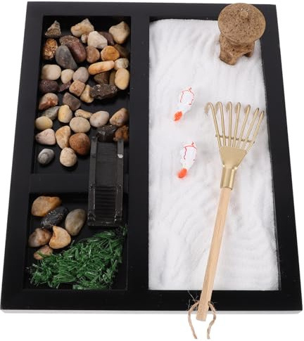 Kisangel Jardin Zen Miniature de Bureau Paysage Miniature Bac à Sable Relaxant pour Décoration de Table