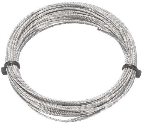 sourcing map 304 Stainless Steel Cable Wire Rope Kit 20FT (6M) Long 3/64 (1.2mm) Dia 7x7 Strand Core Aircraft Cable Marine Grade for Deck Railing System Outdoor Hanging Kit Garden