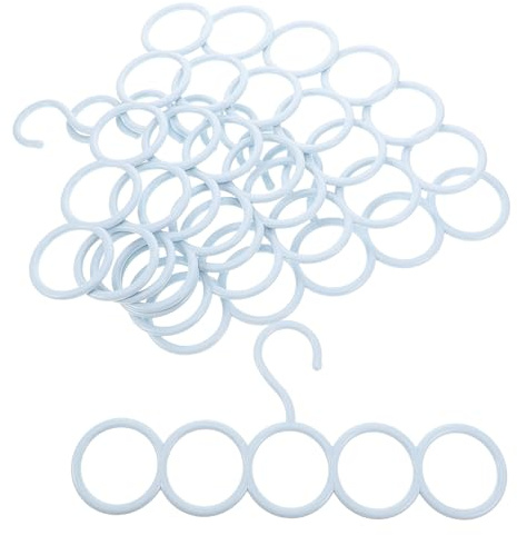 EXQUIMEUBLE Percha Organizadora de Bufandas y Corbatas 8 Ganchos Plástico Azul Multiusos para Armario Hogar Ahorro Espacio Accesorios Colgantes