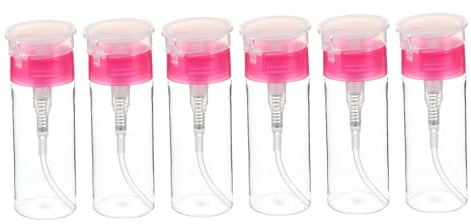 COLLBATH Lot de 6 Bouteilles Vides à Pompe 100ml en Plastique Léger pour Dissolvant de Vernis à Ongles, Résistance Anti-fissure, pour Maquillage et Nail Art