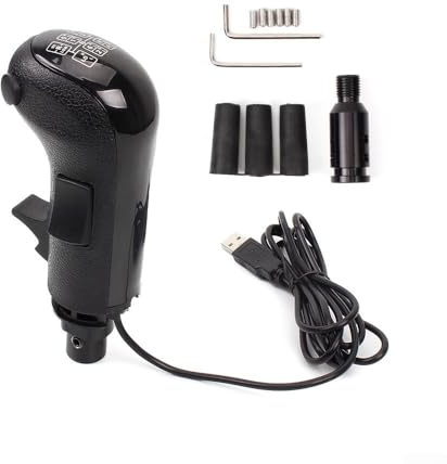 Entgoinggo USB High Low Gear Simulator Shifter Knob With 18 Gear Support For Logitech G25/G27/G29/G920/G923, For PC Euro Truck Simulator 2 And Truck Simulator Gameplay