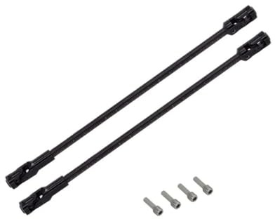 Eje de transmisión de junta Universal de longitud de corte DIY de acero inoxidable apto for 1/10 LCG RC Crawler SCX10 I II III TRX4 Capra actualizaciones(2Pcs Black)
