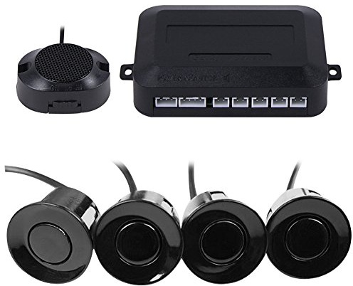 Frostory Car Reverse Backup Parking Sensor Radar System, Buzzer beeps, Detection Distance:30~150CM, Waterproof Sensors (22mm Diameter 2.3M Cable) 4 Packs X60D (Black)