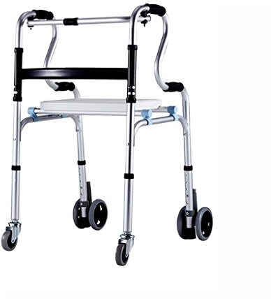 Leichter Premium Walker Rollator Aluminiumlegierung Alter Mann Gehhilfe Wagen Leicht faltbar rutschfeste Sitze Beintraining mit Bremse (Farbe : Bathroom Section)