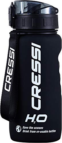Cressi Water Bottle H20 Frosted 600 ML Black