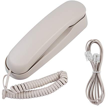 Mini Teléfono Fijo Sin Identificador de Llamadas, Teléfono con Cable Comercial para Montaje en Pared/Escritorio para Oficina y Hotel